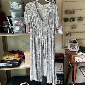 H&M black & white floral maxi dress